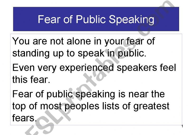 Fear of public speaking powerpoint