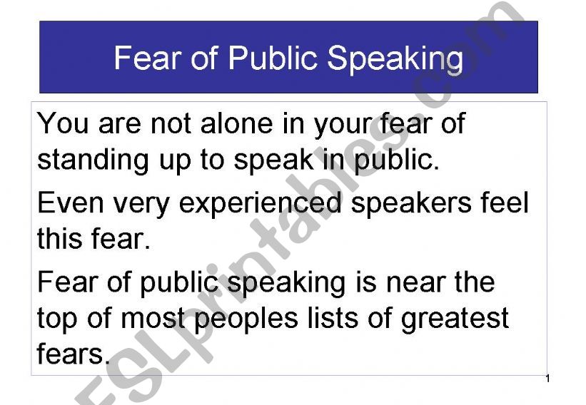 Fear of public speaking powerpoint