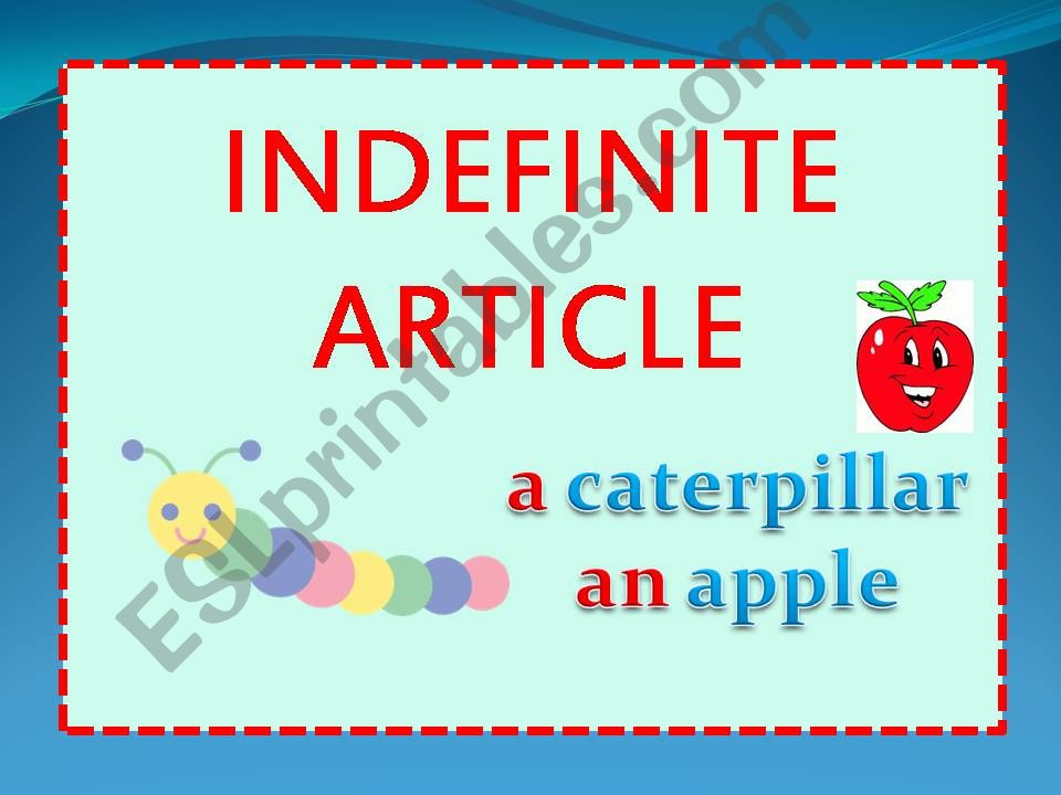 INDEFINITE ARTICLE powerpoint