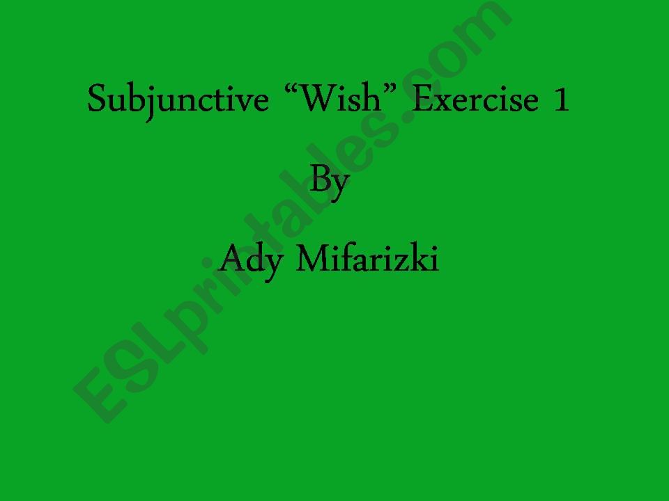 Exercise Subjunctive 