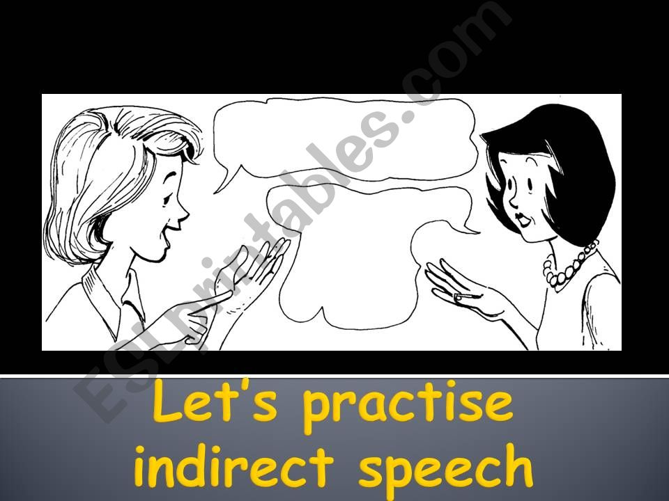 Indirect speech practise - investigation