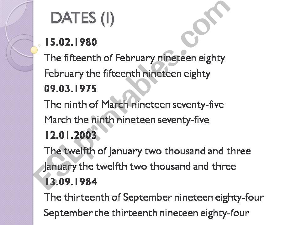 How to write DATES in British and American English