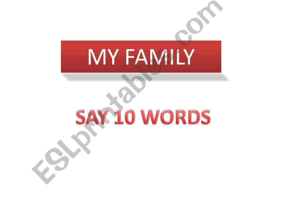 FAMILY VOCABULARY AND GAMES powerpoint
