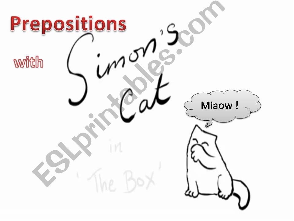 PREPOSTIONS with Simons cat. powerpoint