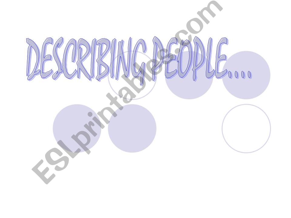 Describing people powerpoint