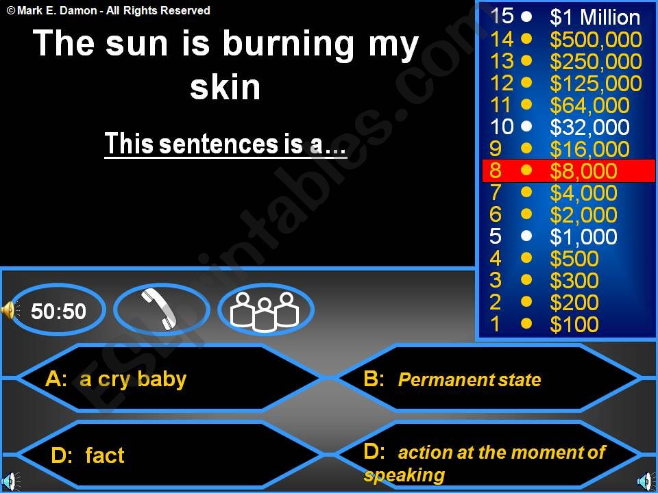 Who Wants to be a Millionaire Present simple VS Present continuous - 2.ppt