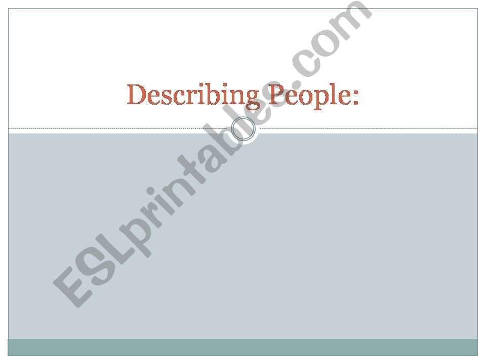 ESL English PowerPoints Psychological Description