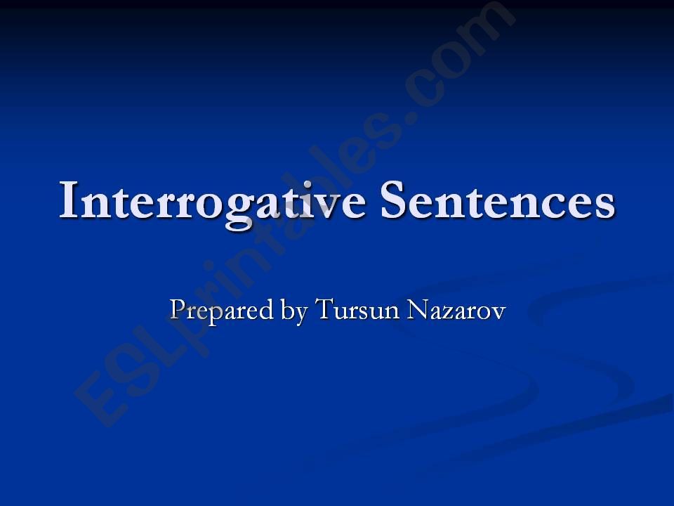 Interrogative sentences powerpoint