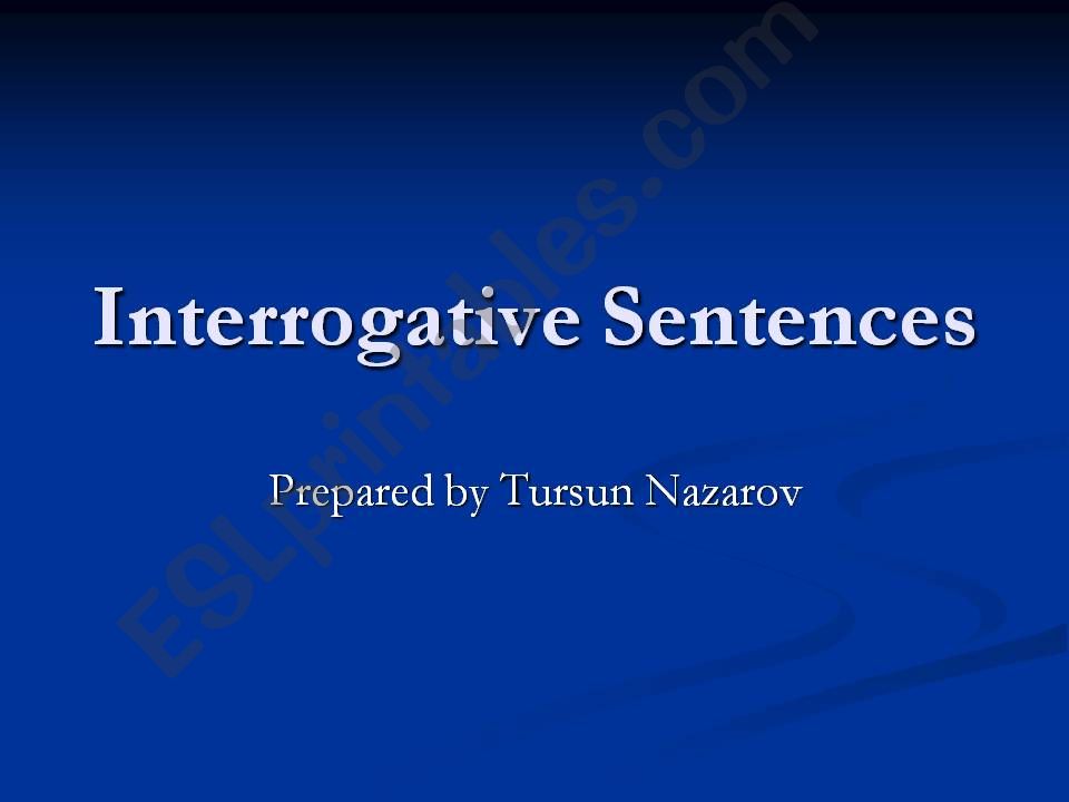 Interrogative sentences powerpoint