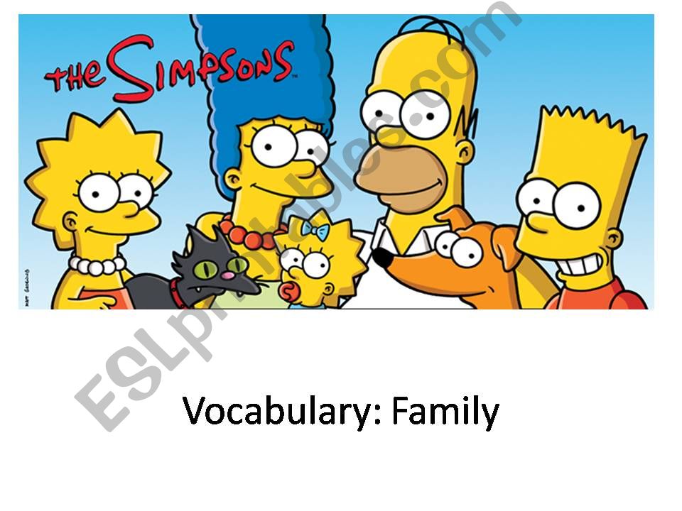 Vocabulary family members powerpoint