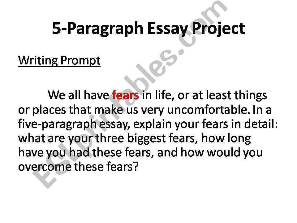 Fear- Writing Prompt  powerpoint