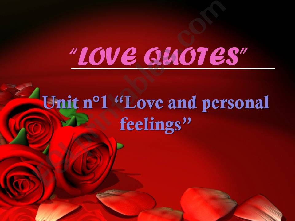 Love and Personal Feelings powerpoint