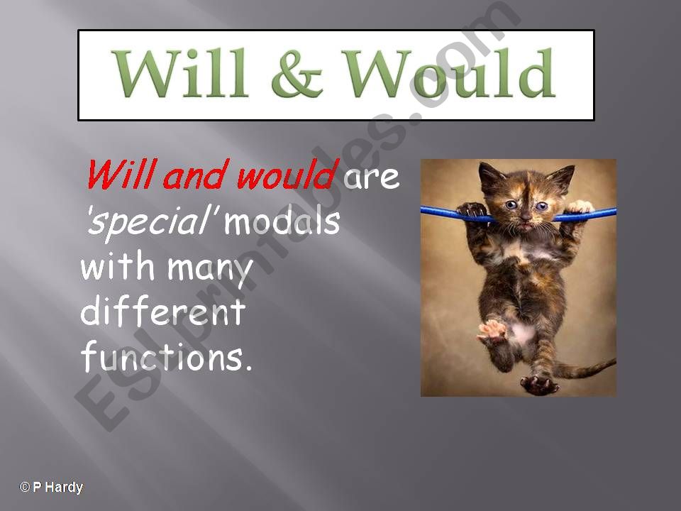 Modals: Would and will powerpoint