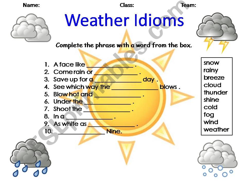 Weather Idioms powerpoint