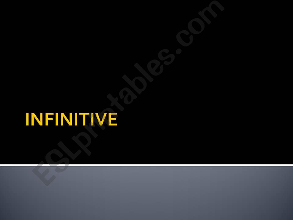 INFINITIVE +EXERCISES powerpoint