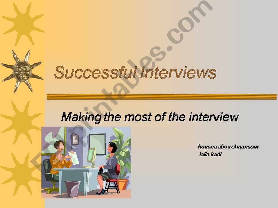 SUCCESSFUL INTERVIEWS powerpoint