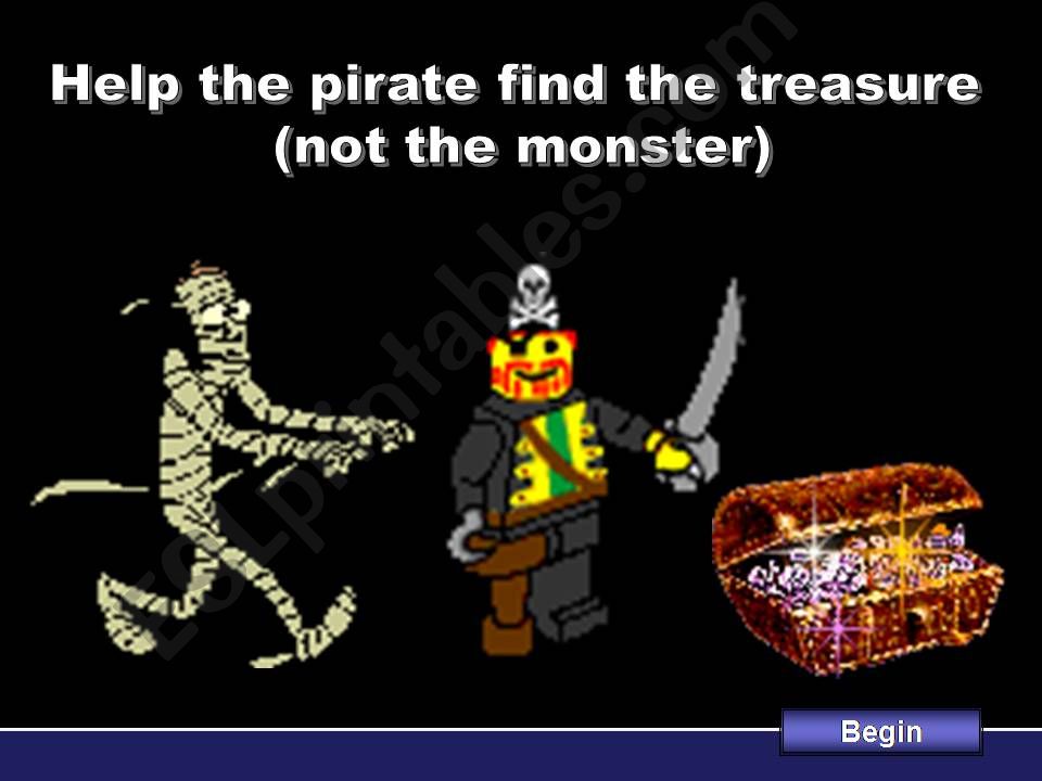 Monster and Treasure game  powerpoint