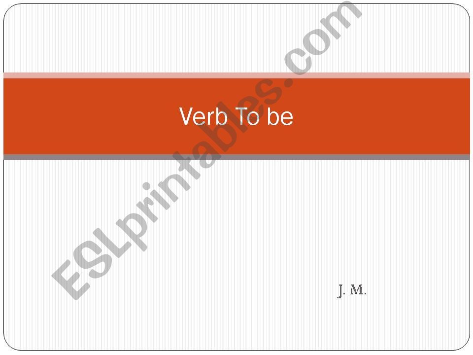 Verb To BE powerpoint
