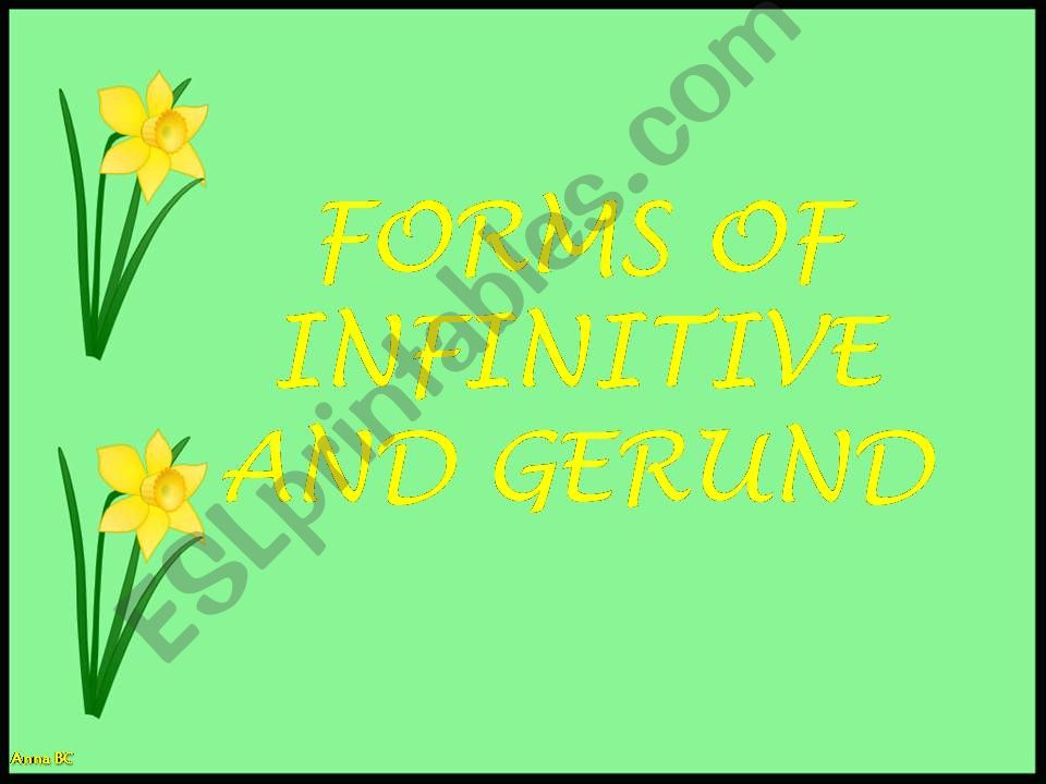 Gerund and infinitive forms powerpoint