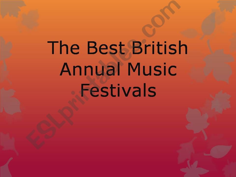 Summer music festivals in Britan