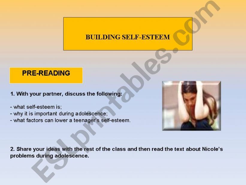 Teens & Self-esteem powerpoint