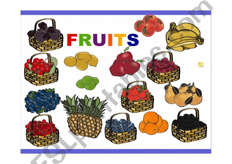 Fruits & Vegetables Pictionary
