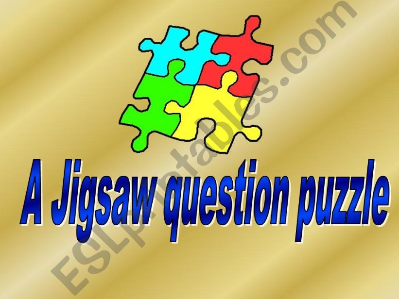 Question game made as a jigsaw - template