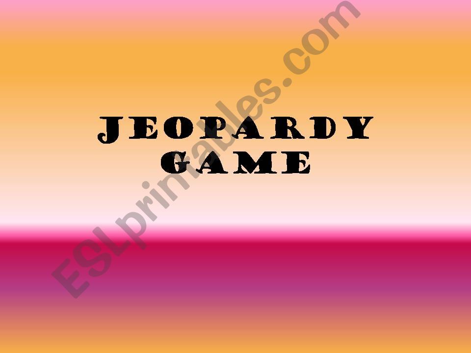 Jeopardy game powerpoint