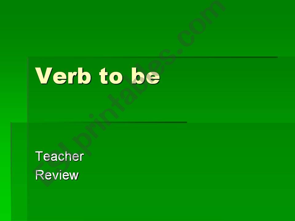 Review on verb to be powerpoint