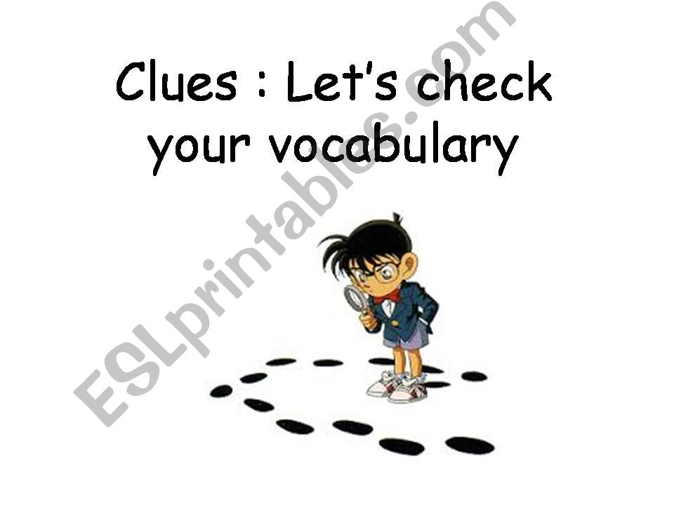 vocabulary powerpoint on clues