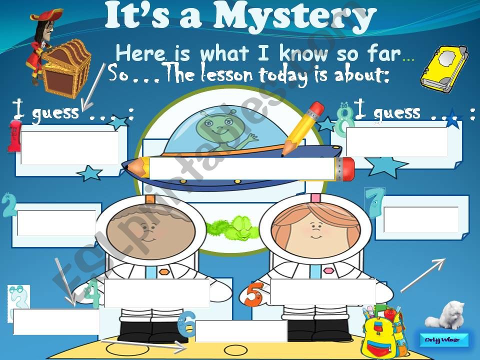 Its a mystery - Talking Activity for an opening lesson