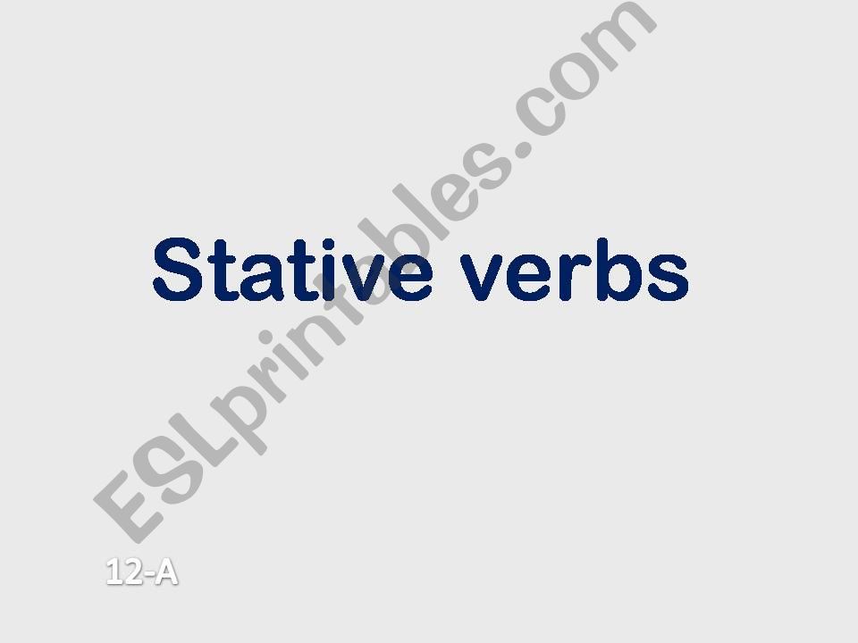 stative verbs powerpoint