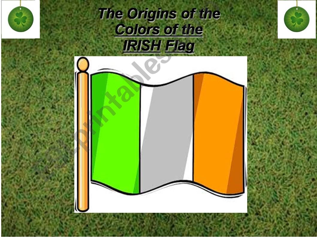 The colours of the Irish Flag powerpoint
