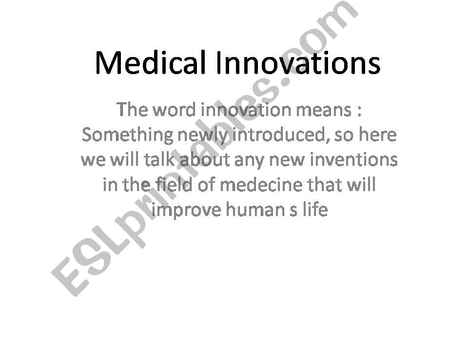 medical innovation powerpoint