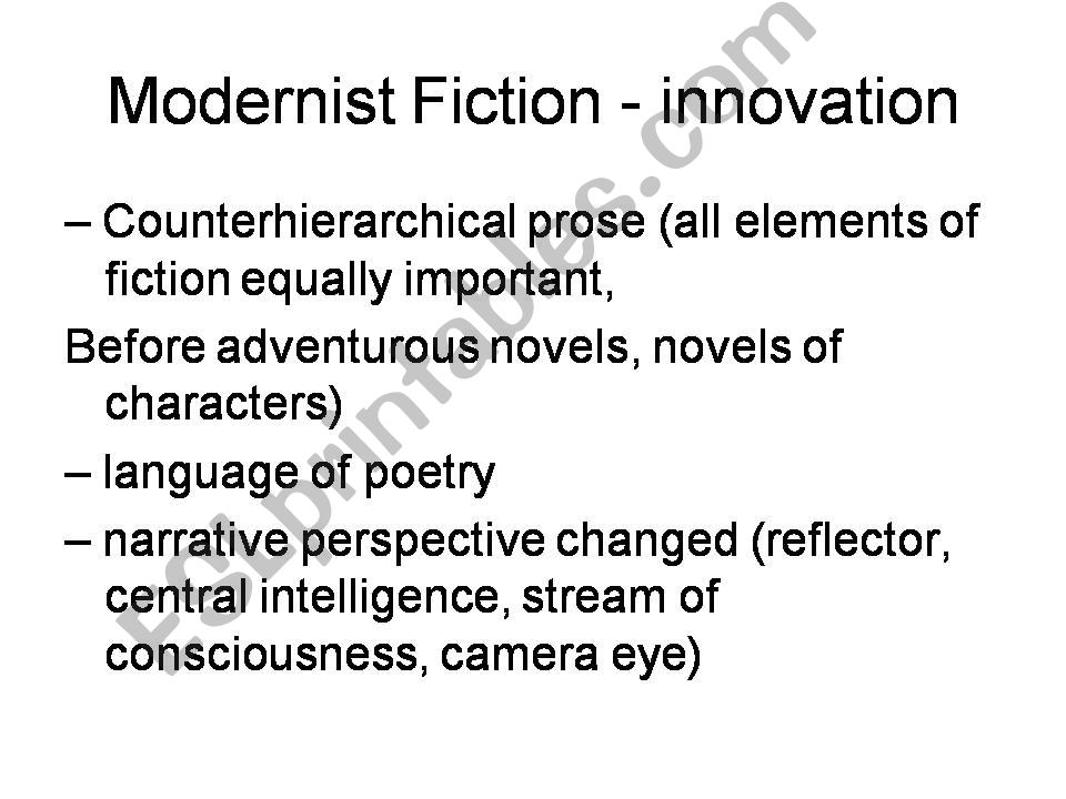 Eliot, Hemingway powerpoint