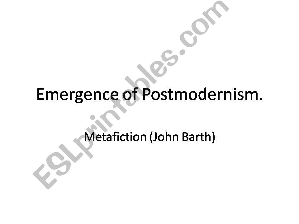 Metafiction-literature powerpoint