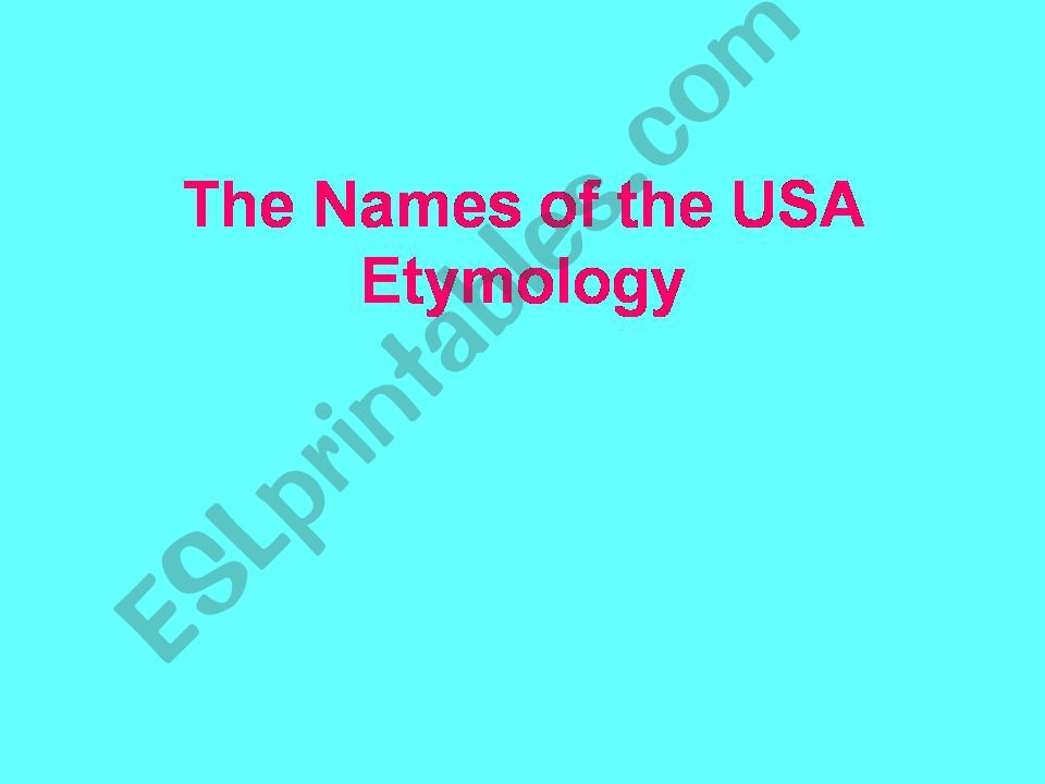 the origin of the USA names powerpoint