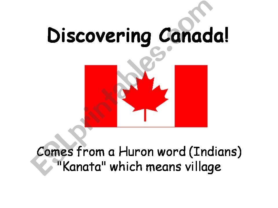 Discovering Canada ! powerpoint
