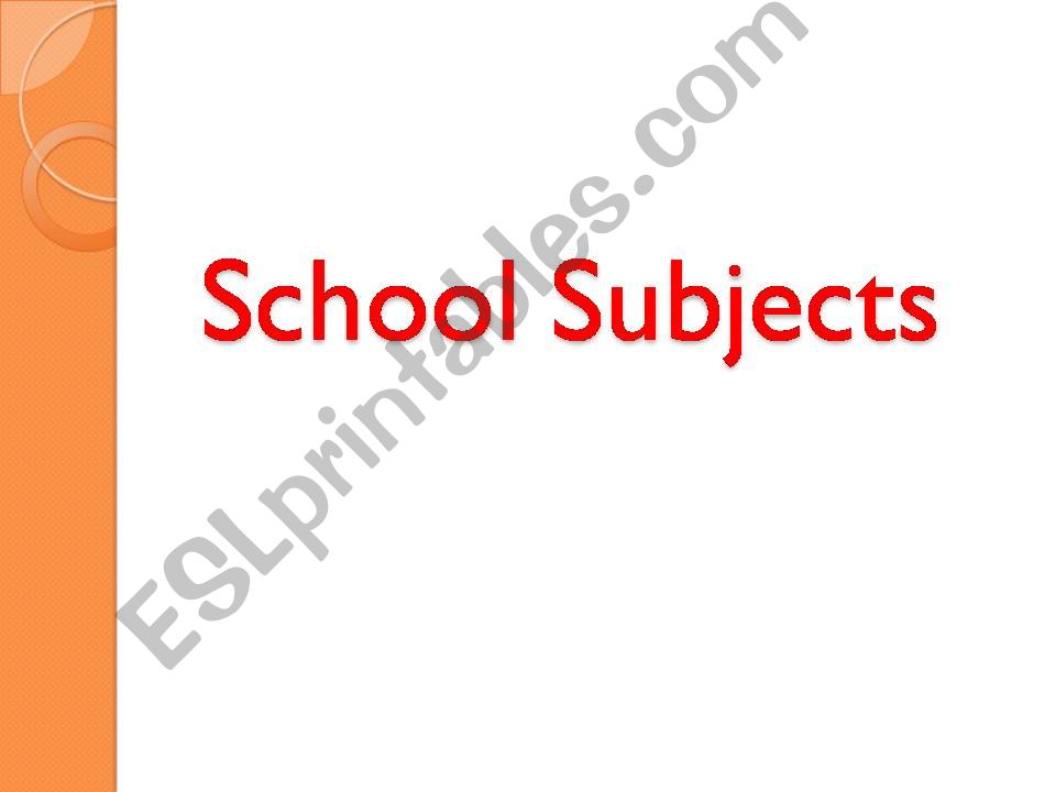 School subjects powerpoint