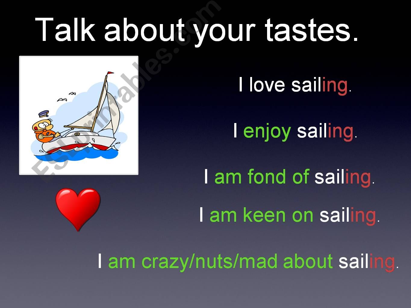 Talk about your tastes powerpoint