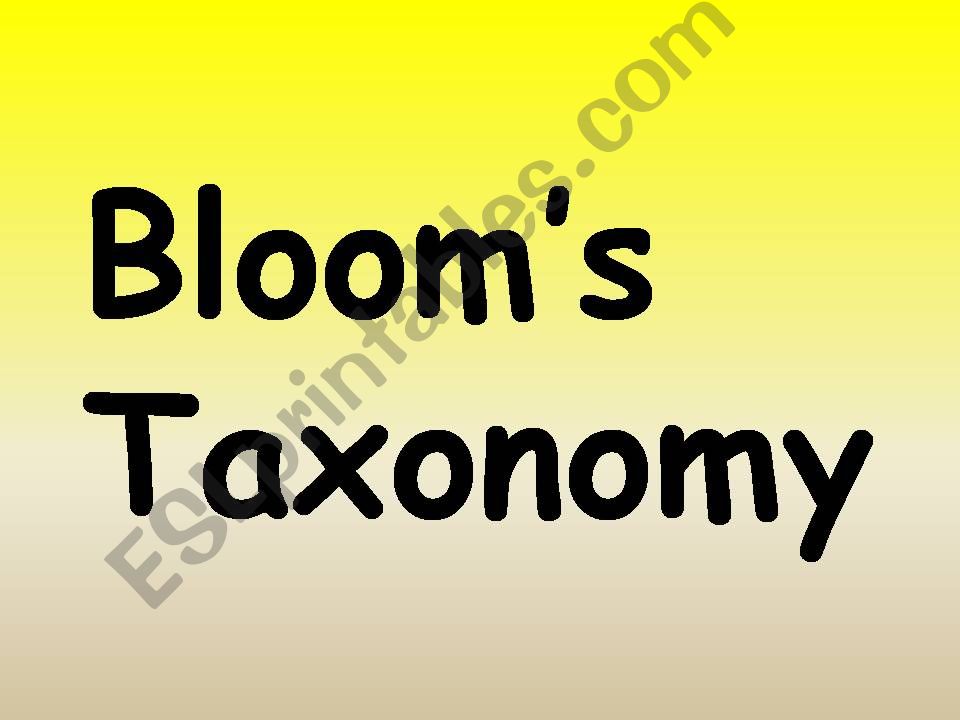 BLOOMS TAXONOMY powerpoint