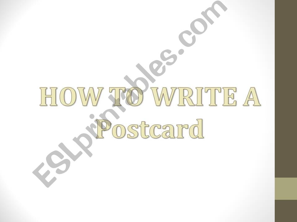 TYPES OF TEXTS: POSTCARD powerpoint
