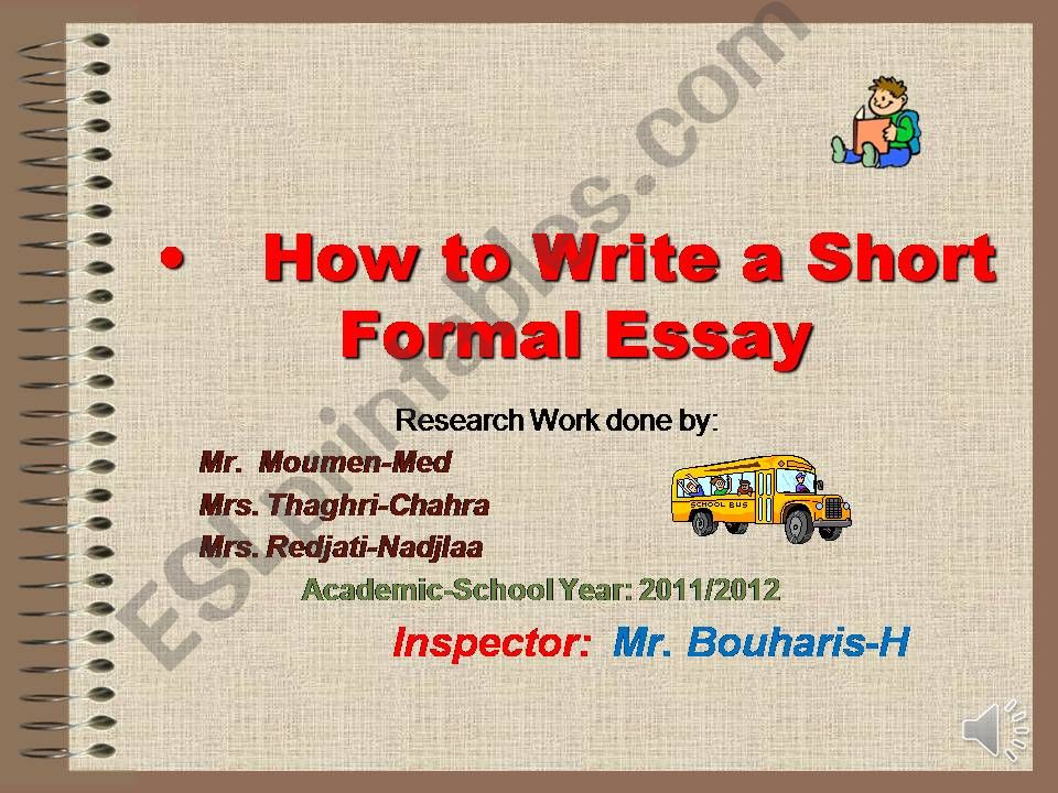 wow to write a short essay powerpoint