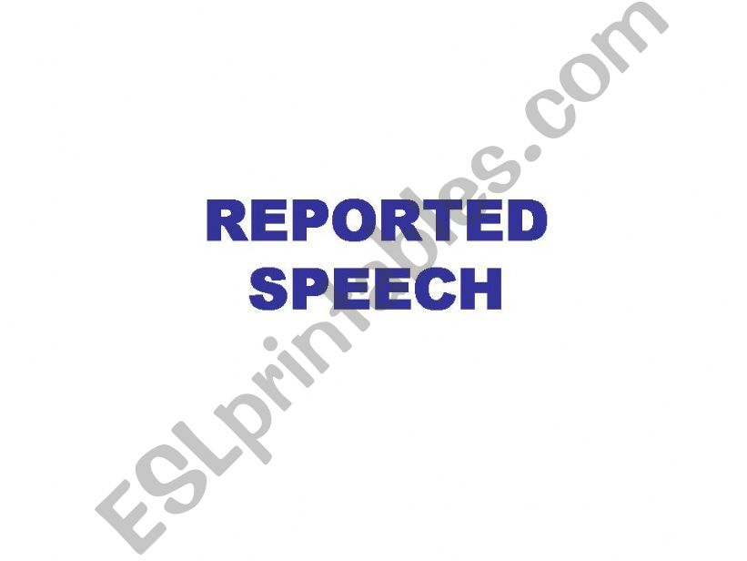 Reported Speech powerpoint