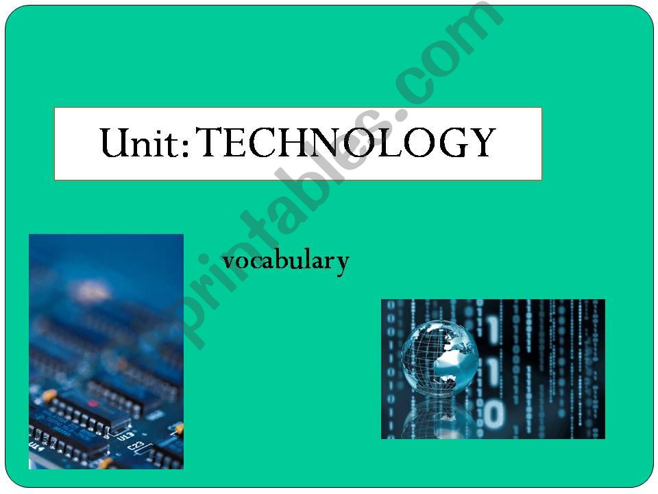 Technology - Speaking activity - Vocabulary