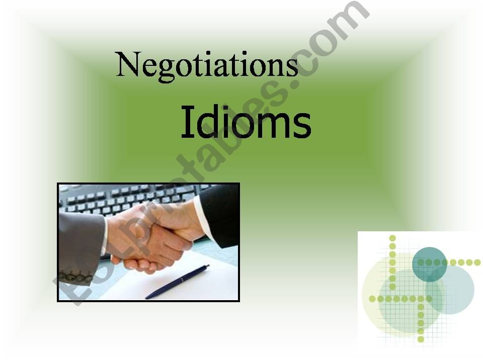 Negotiation Idioms powerpoint