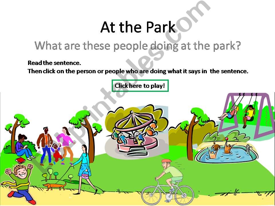 At the Park part 1 powerpoint
