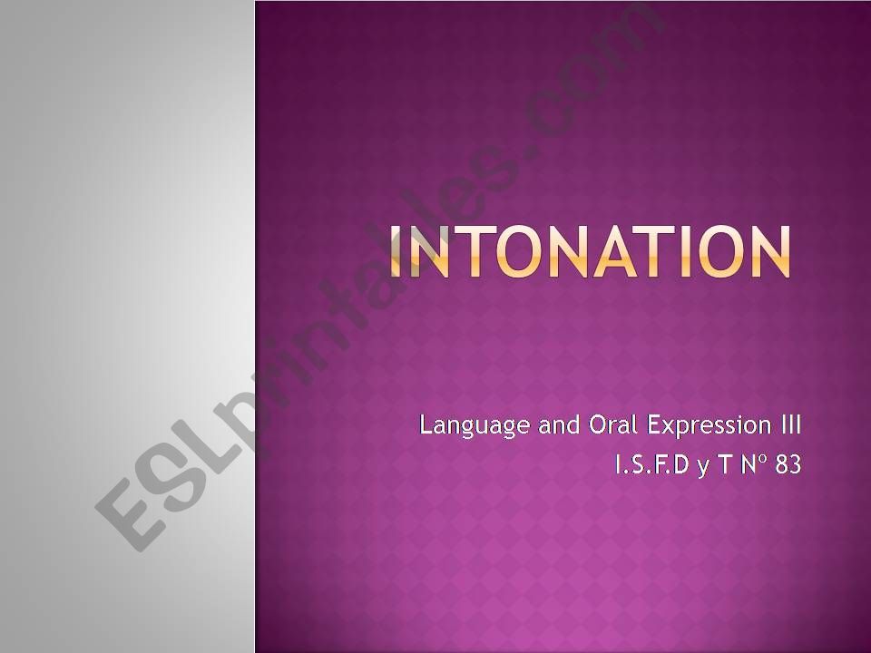 Intonation powerpoint