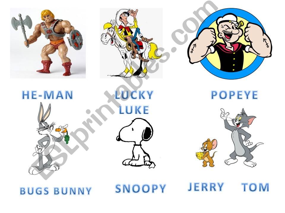 ESL - English PowerPoints: describing cartoon characters game