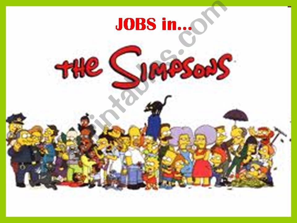 JOBS IN THE SIMPSONS powerpoint